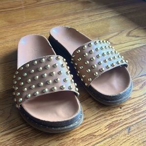 Vince Camuto Leather Slides